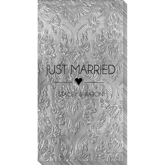 Just Married with Heart Carte Guest Towels